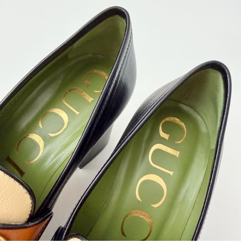 GUCCI | Horsebit Platform Loafer Pumps Houdan Block Heel Leather EU 36 - Picture 6 of 12